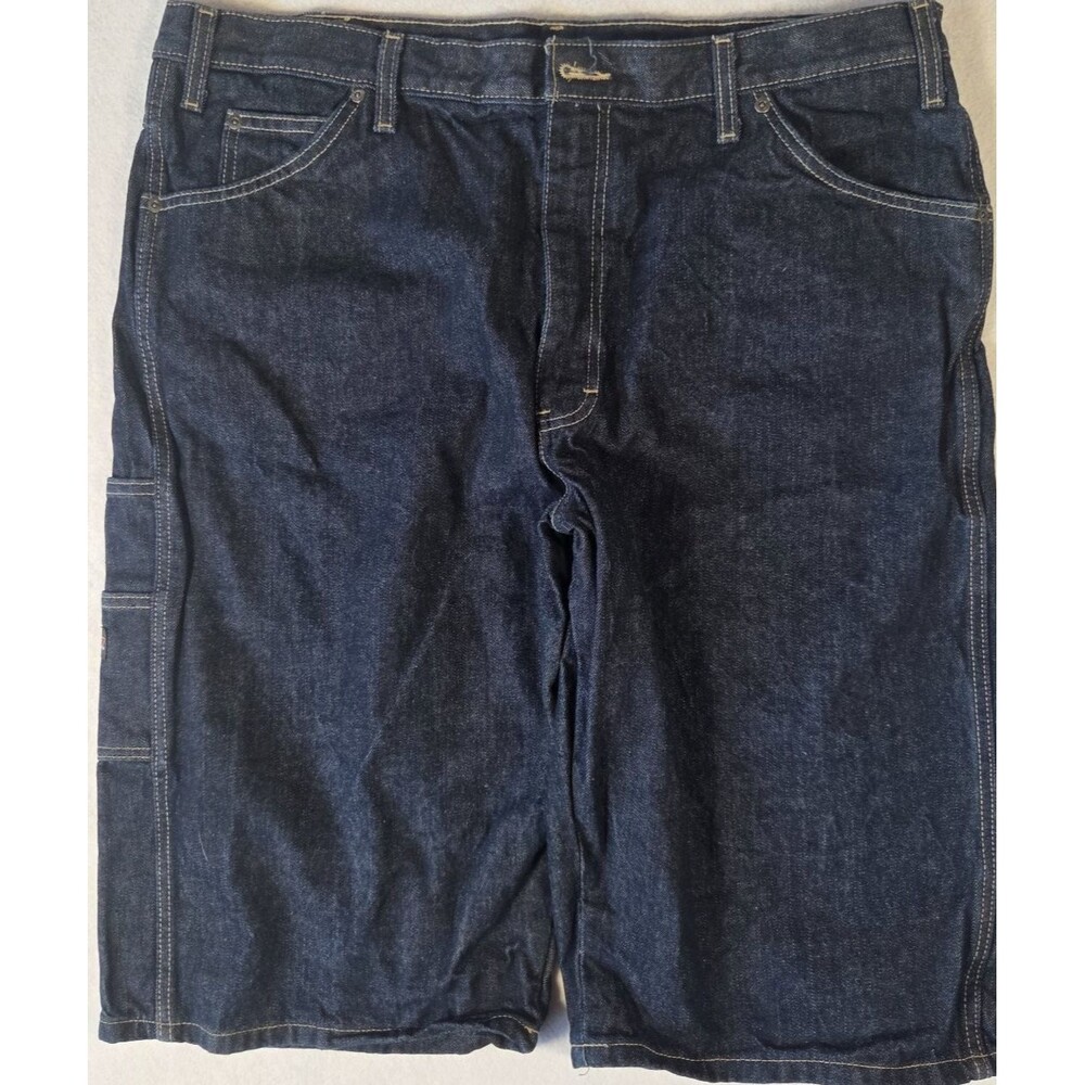 Genuine Dickies ER305NB Denim Carpenter Shorts Mens 40 Loose Fit Dark Wash Blue